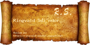 Ringvald Sándor névjegykártya